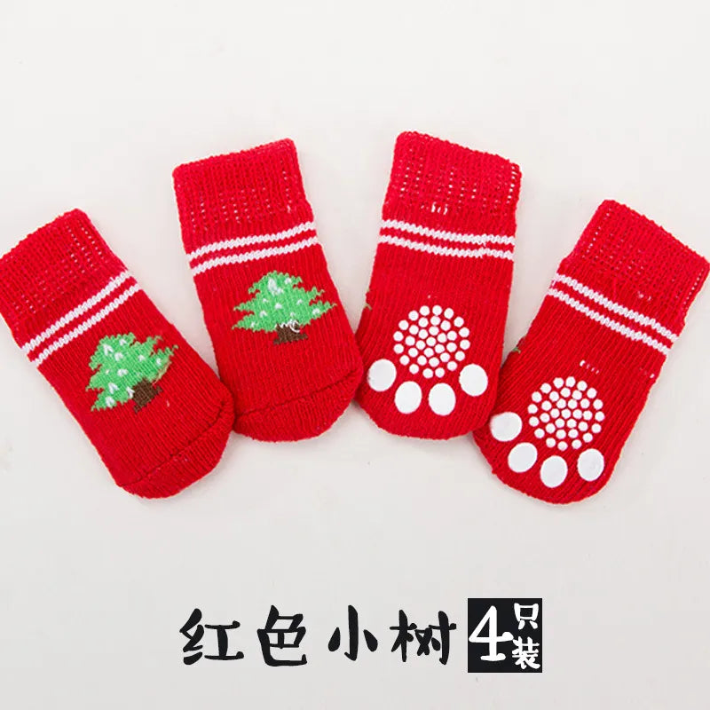 4Pcs Cute Pet Dog Socks