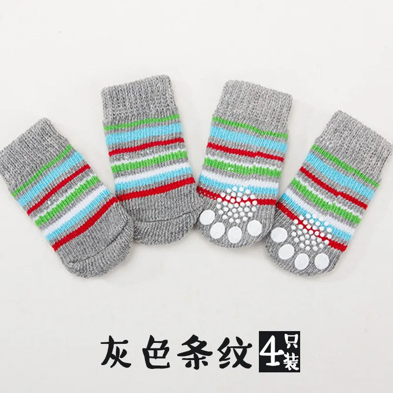 4Pcs Cute Pet Dog Socks