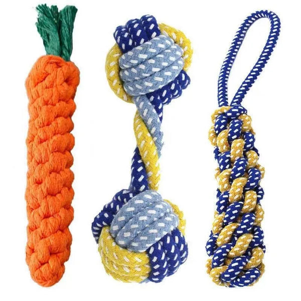 1PC Dog Toy Carrot Knot Rope Ball