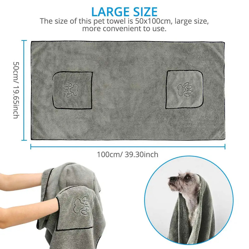 Super Absorbent Big Puppy Pet Dog Towel