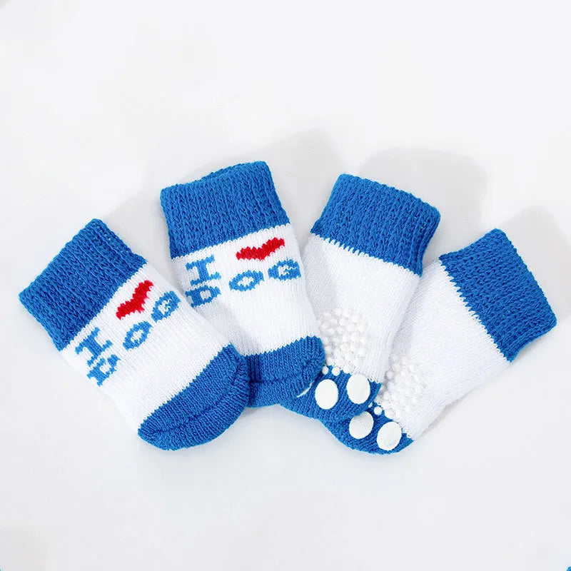 4Pcs Cute Pet Dog Socks