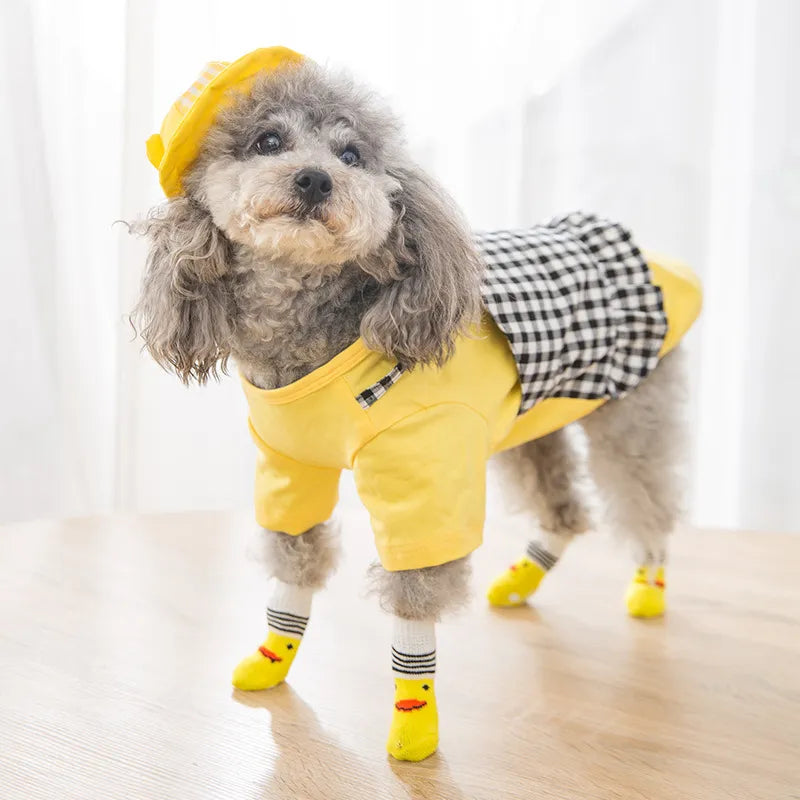 4Pcs Cute Pet Dog Socks