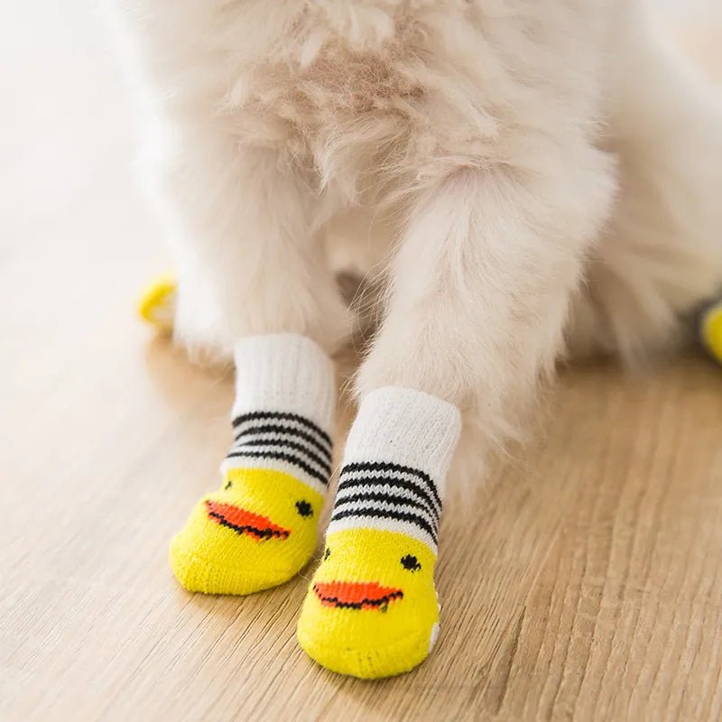 4Pcs Cute Pet Dog Socks