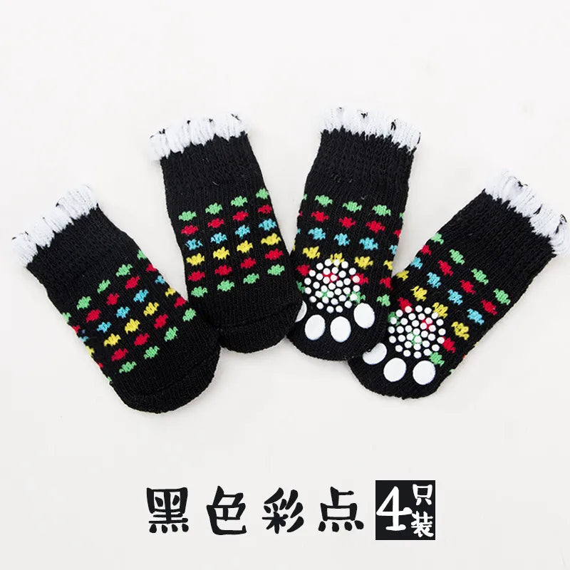 4Pcs Cute Pet Dog Socks